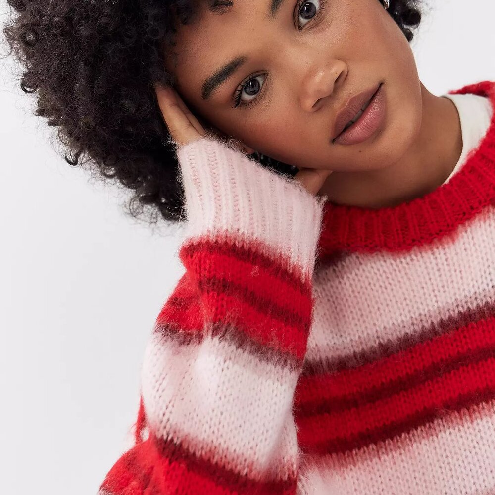 Urbanoutfitters | BDG Stripe Brushed Knit Jumper | NWT size L - Picture 2 of 7